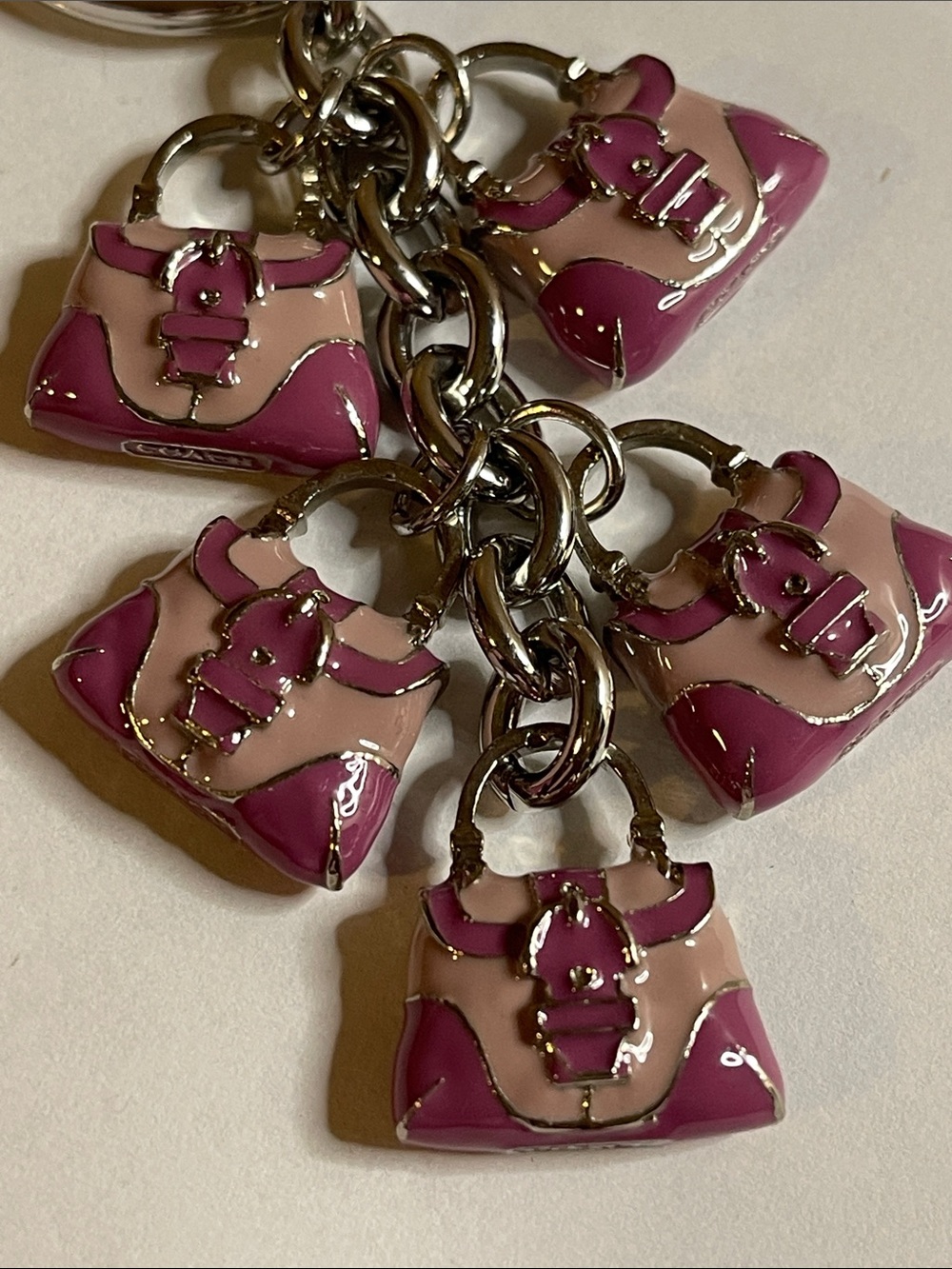 COACH Purple/Lavender Enamel Charm Keychain - Signature Handbag Charms - Picture 2 of 7